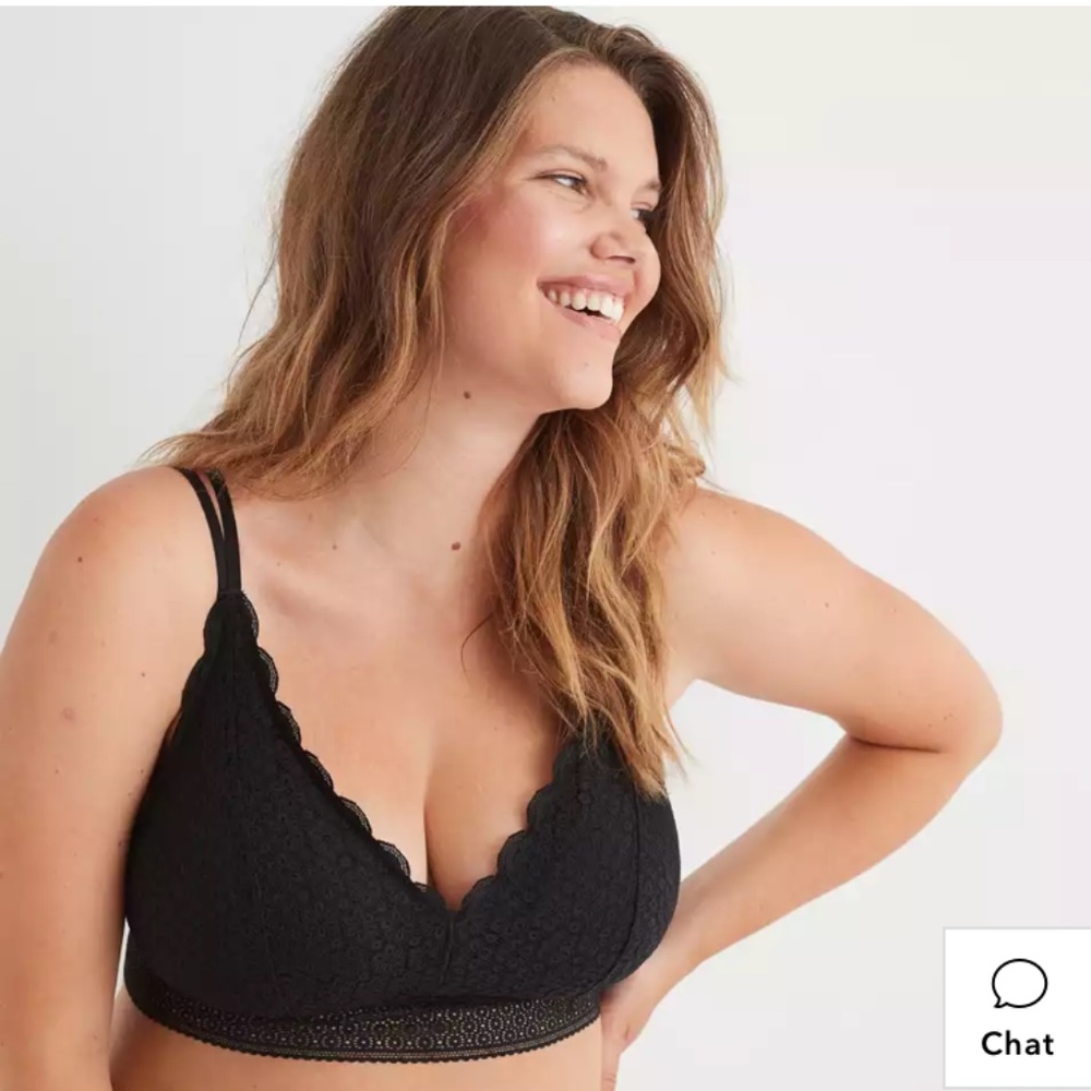 aerie Queens Lace Padded Plunge Bralette - NWOT